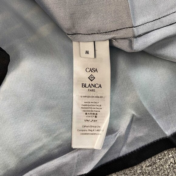 Casablanca Short-Sleeve Cuban Collar Silk Shirt - Picture 7 of 8